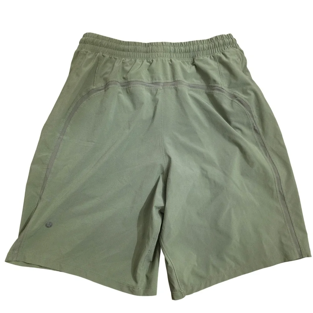 Lululemon Mens Pace Breaker 9 Inch Shorts Sage Green Olive Athletic Gym Small